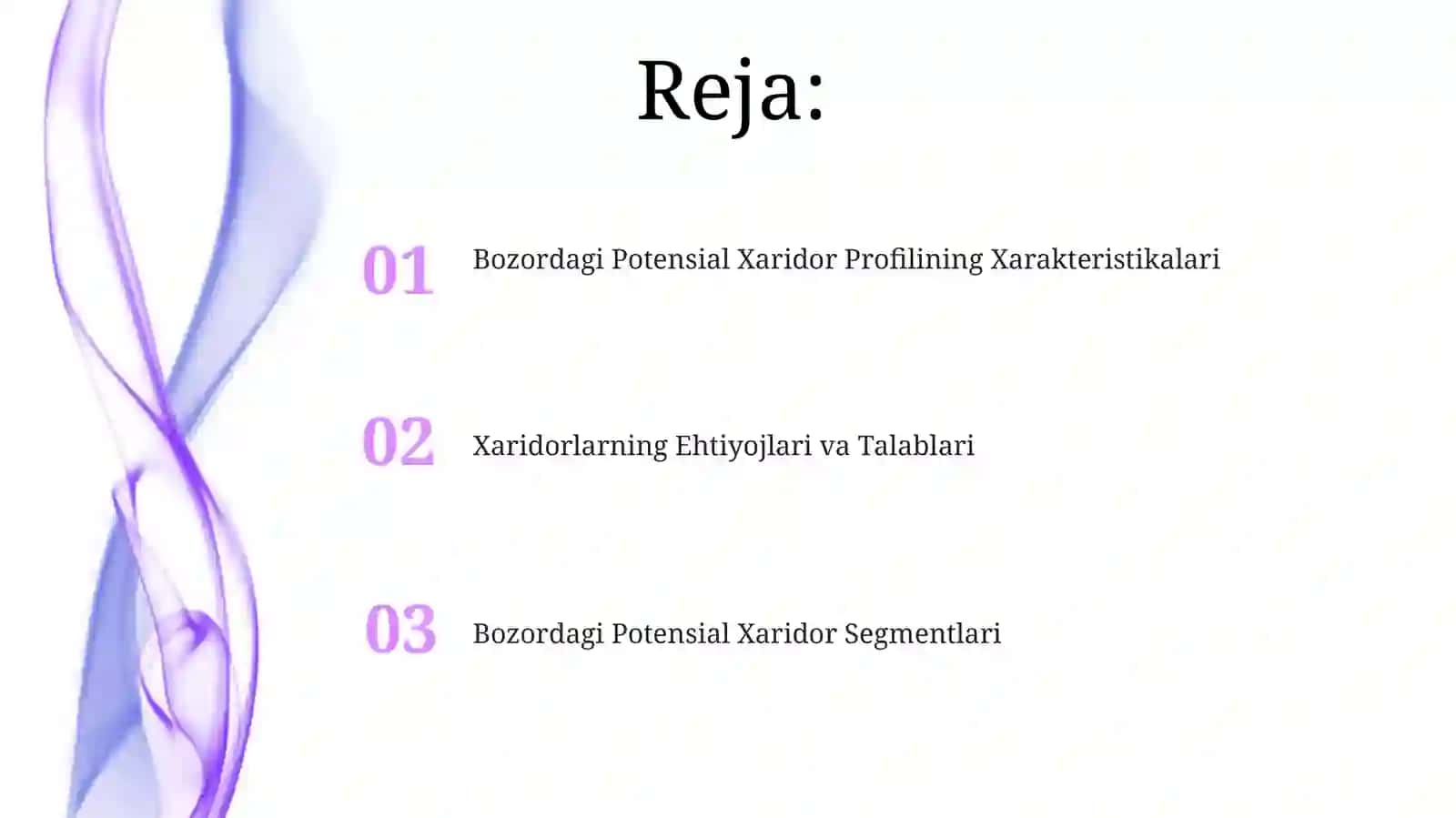 Bozordagi Potensial Xaridor Profilining Xarakteristikalari 2