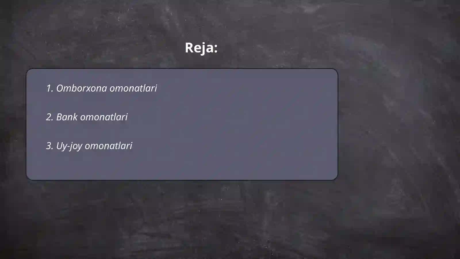 Omborxona omonatlari 2
