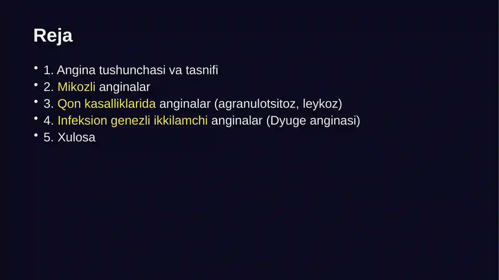 HAR XIL ETIOLOGIYALI ANGINALAR, Mikozli anginalar, qon kasalliklarida angina, Dyuge anginasi 2