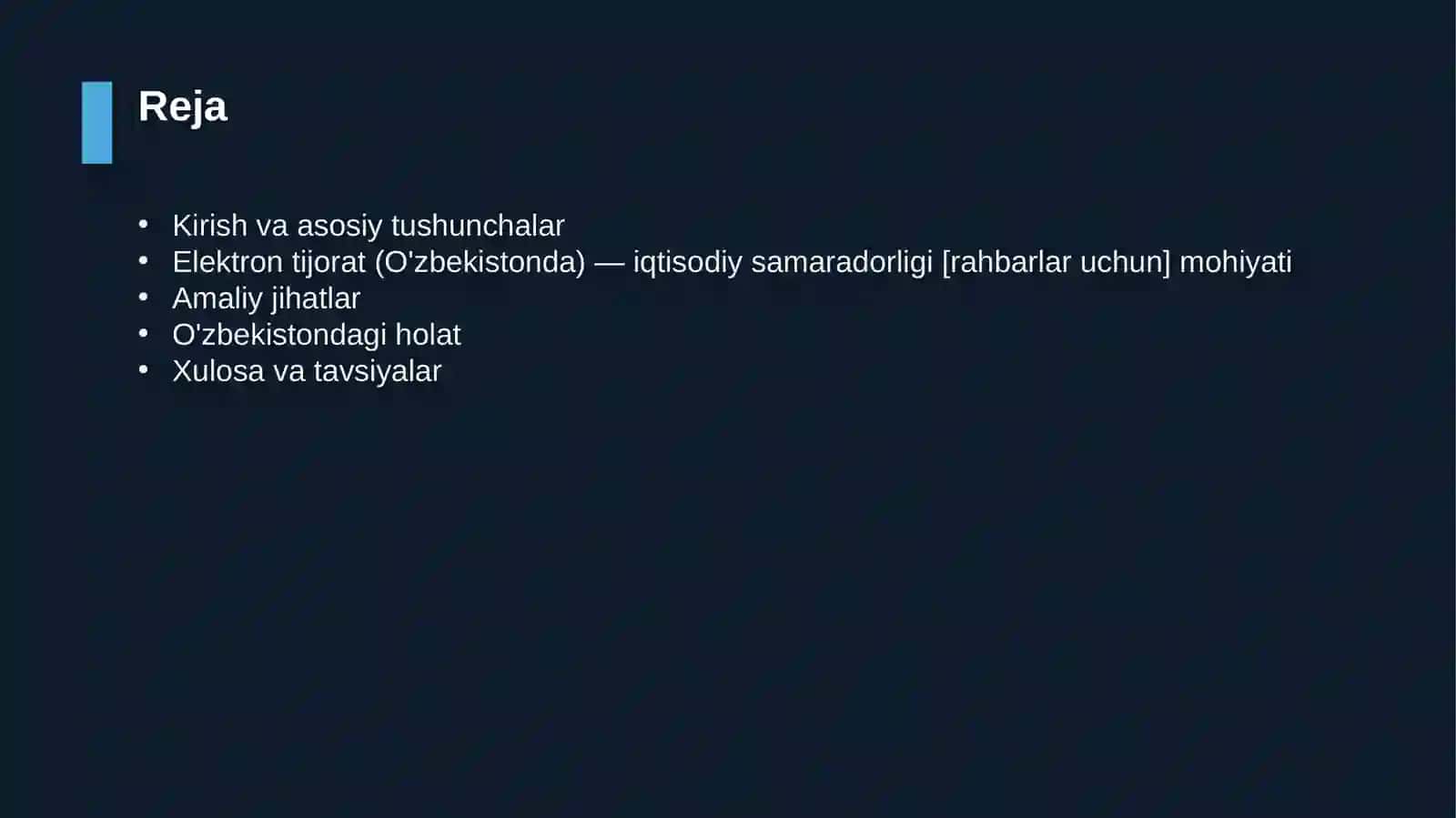 Elektron tijorat (O'zbekistonda) — iqtisodiy samaradorligi [rahbarlar uchun] 2
