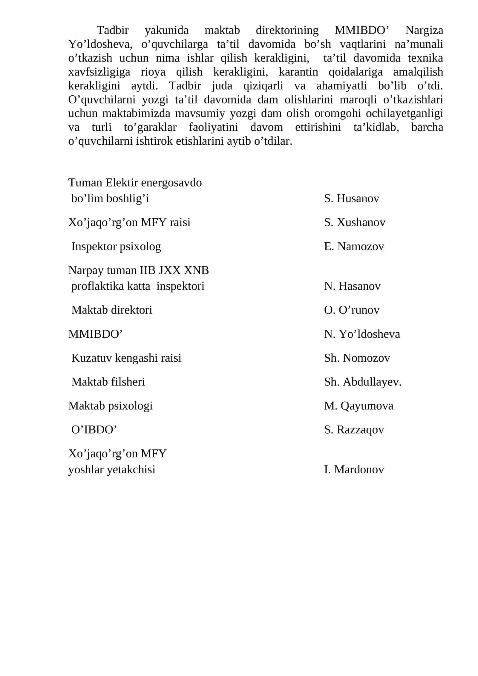 So’nggi qo’ng’iroq tadbiri 2