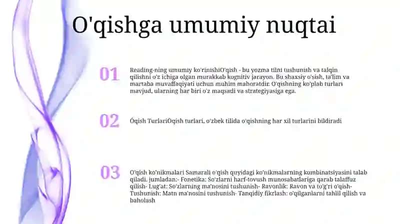Óqish Turlari 2