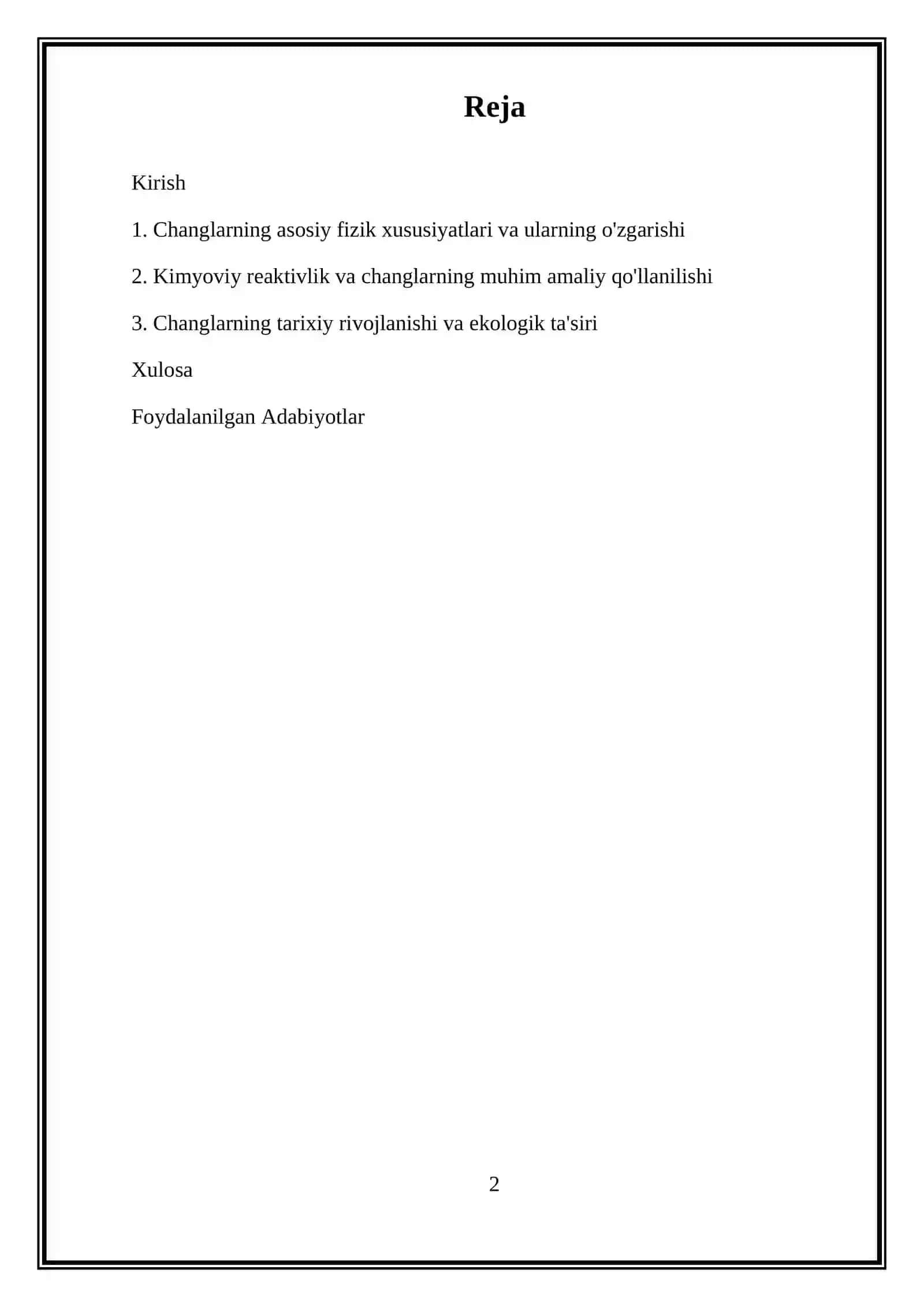CHANGNING FIZIK VA KIMYOVIY XUSUSIYATLARI 2