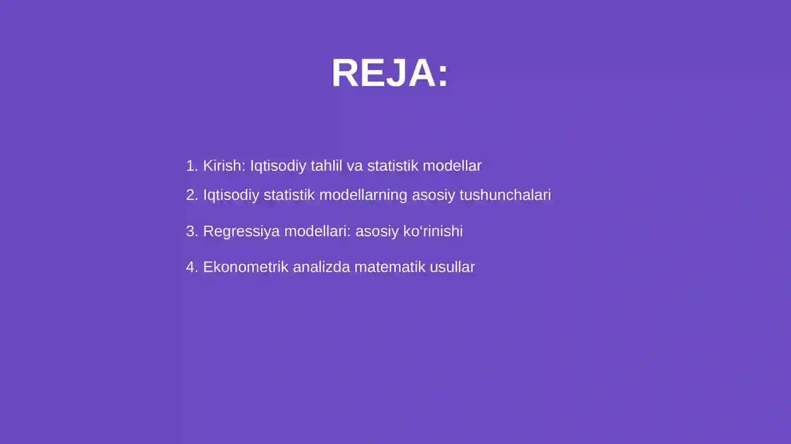 Iqtisodiy tahlil va statistik modellar 2