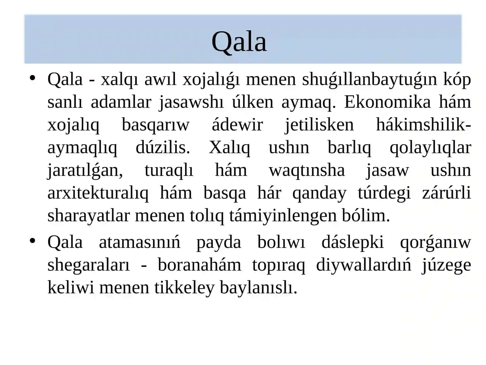 Qala rawajlaniwi morfologiyasi ham geoekologiyaliq ozgeshelikleri 2