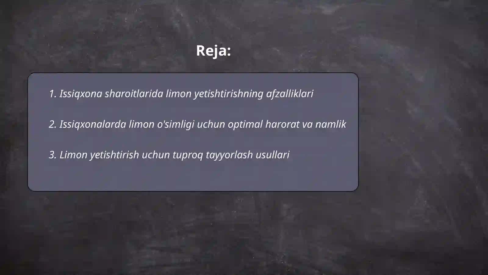 Issiqxonalarda limon o'simligini yetishtirish 2