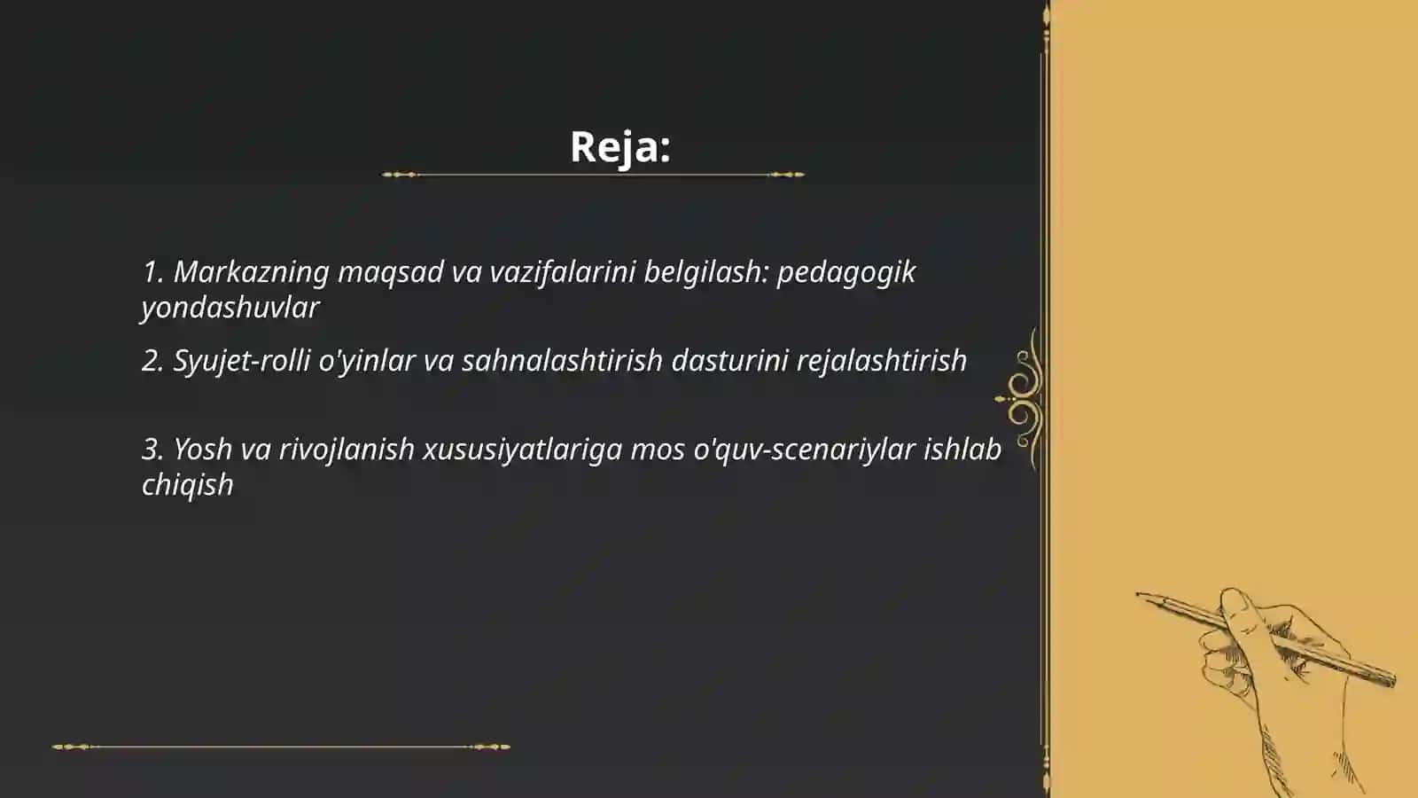 Syujet- rolli o'yinlar va sahnalashtirish tashkiloti 2