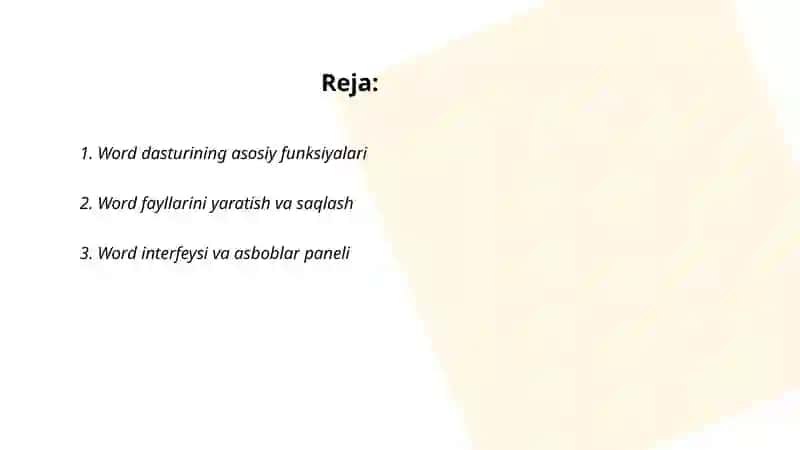 Microsoft Word dasturi 2