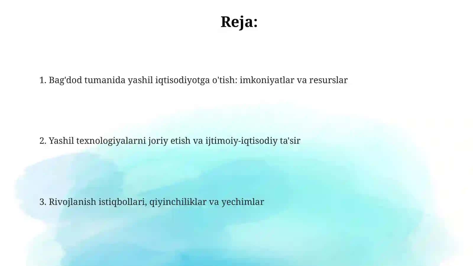 Fargona viloyati Bag'dod tumani yashil iqtisodiyotga o'tish jarayoni tahlili 2