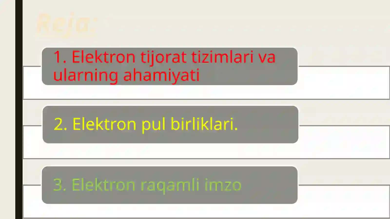 ELEKTRON TIJORAT
TIZIMLARI VA ELEKTRON
RAQAMLI IMZO. 2