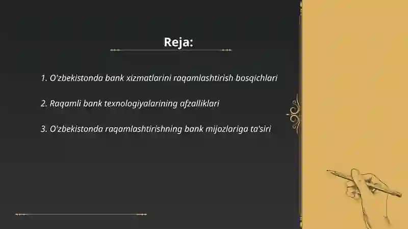 O'zbekistonda bank sektorini raqamlashtirish samaradorligi 2