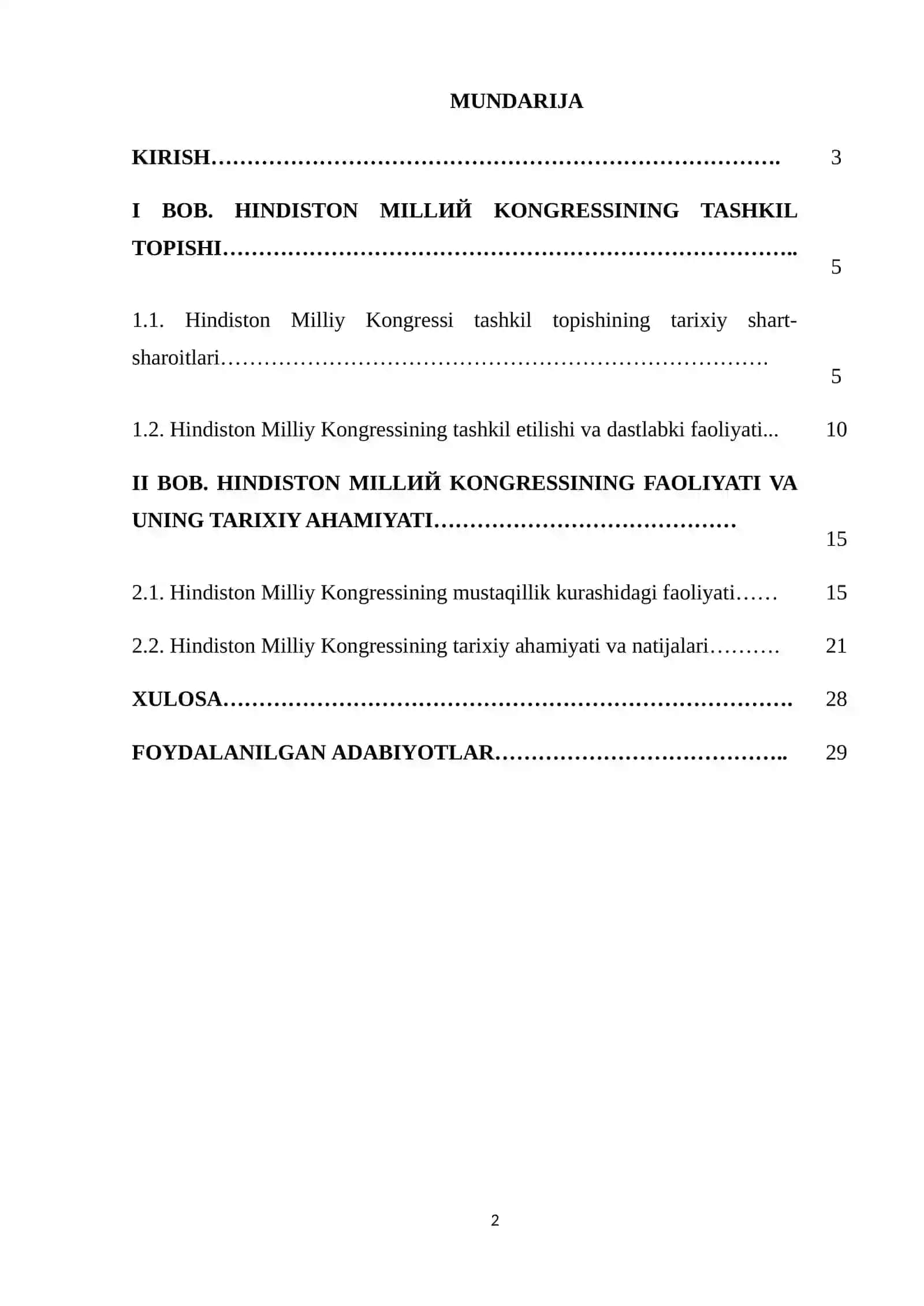 HINDISTON MILLIY KONGRESSINING TASHKIL TOPISHI VA FAOLIYATI 2