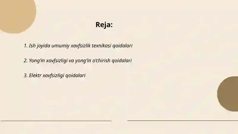 Xavfsizlik texnikasi qoidalari 2