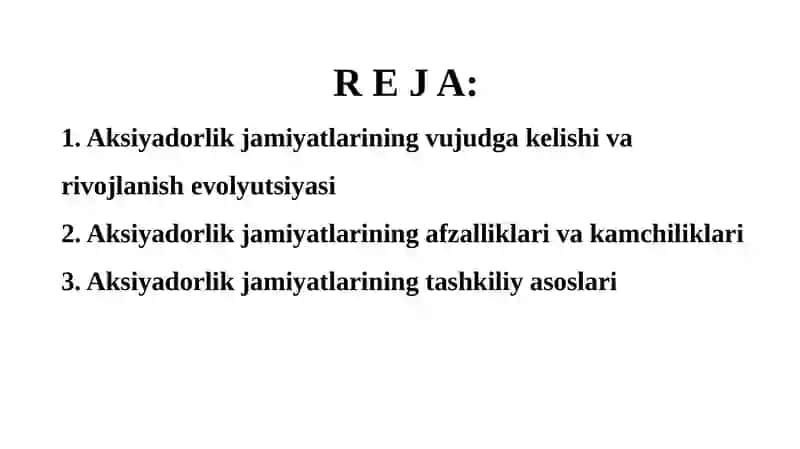 Korporativ tuzilmasi sifatida aksiyadorlik jamiyatlari faoliyati tashkil etish asoslari 2