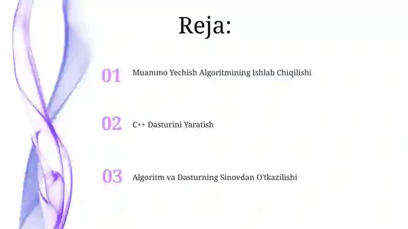 Muammo Yechish Algoritmining Ishlab Chiqilishi 2