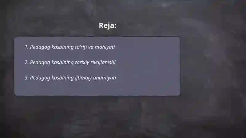 Pedagog kasbining mohiyati 2