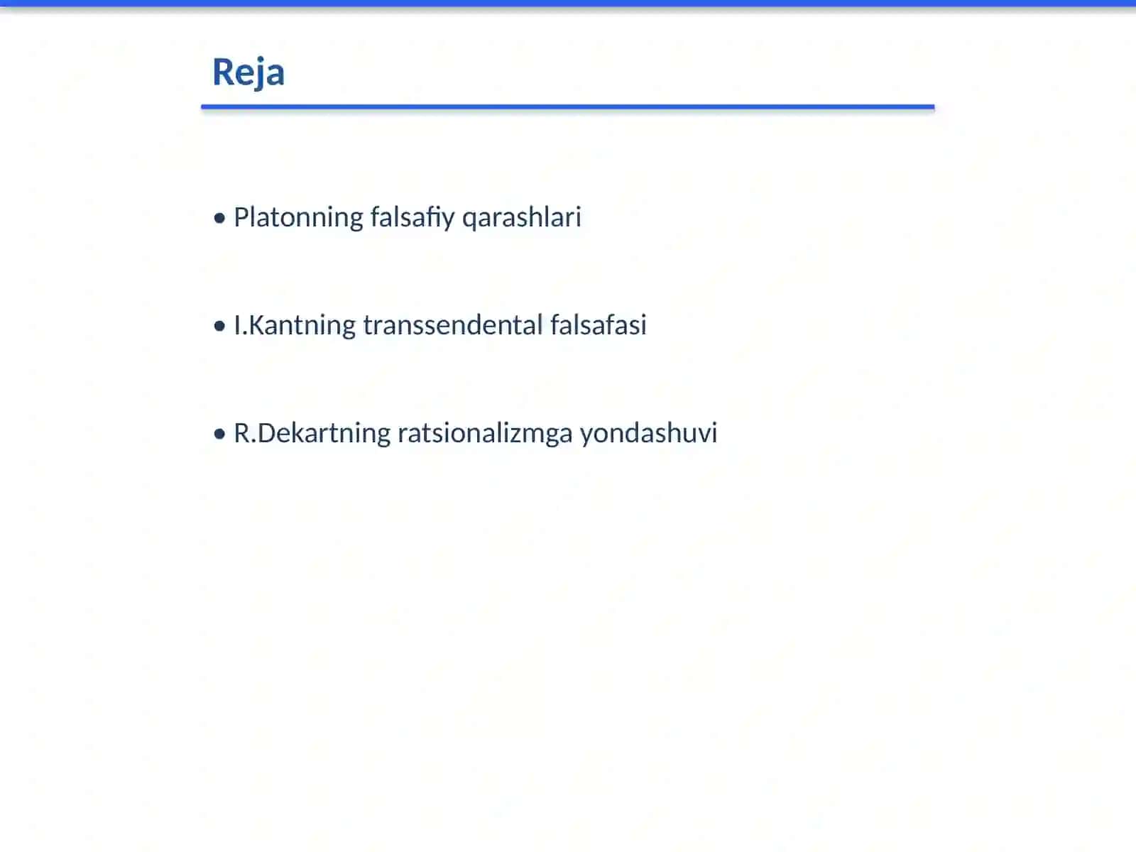 Yevropa mutafakkirlari Platon, I.Kant, R.Dekart, D.Yumining falsafaga oid qarashlarini qiyosiy tahlili 2