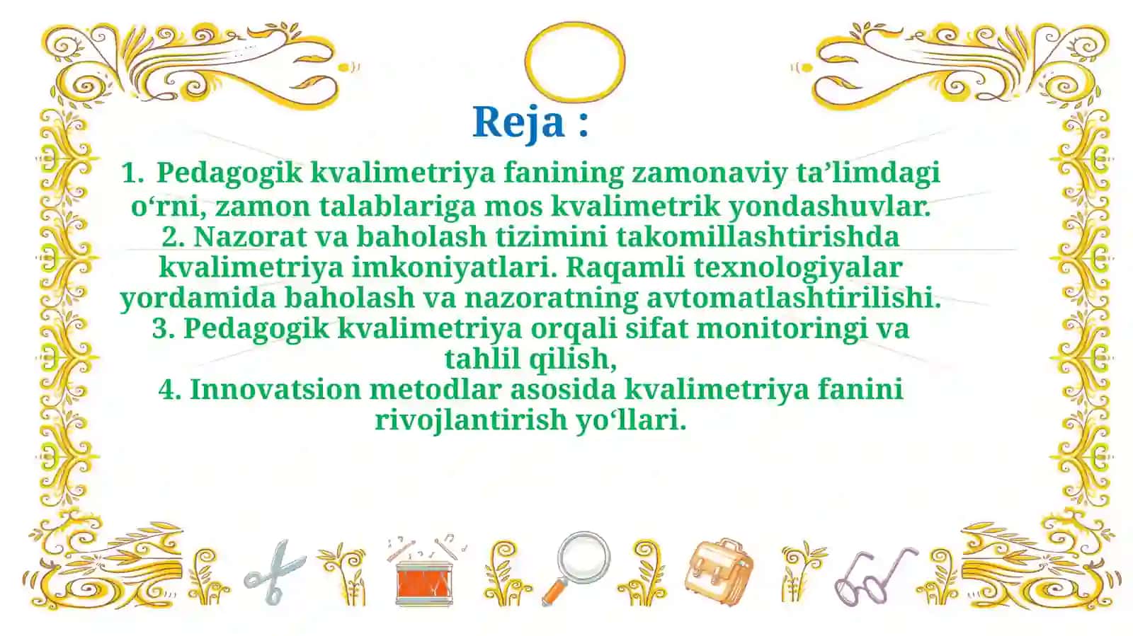 Pedagogik kvalimetriya fanining zamon talablari ga mostashkile tilishi nazorat qilish imkoniyatlari 2