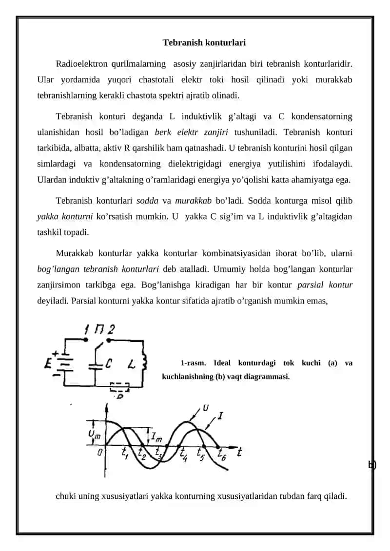 Tebranish konturlari 2