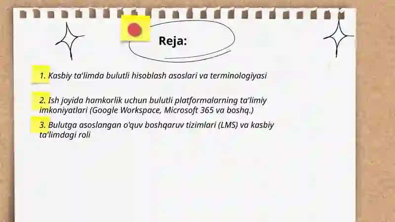 Kasbiy faoliyatda bulutli texnologiyalar va ularning ta'limiy imkoniyatlari 2