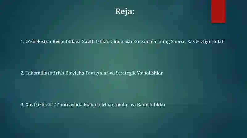 Xavfli Ishlab Chiqarish Korxonalarining Sanoat Xavfsizligi Holati 2
