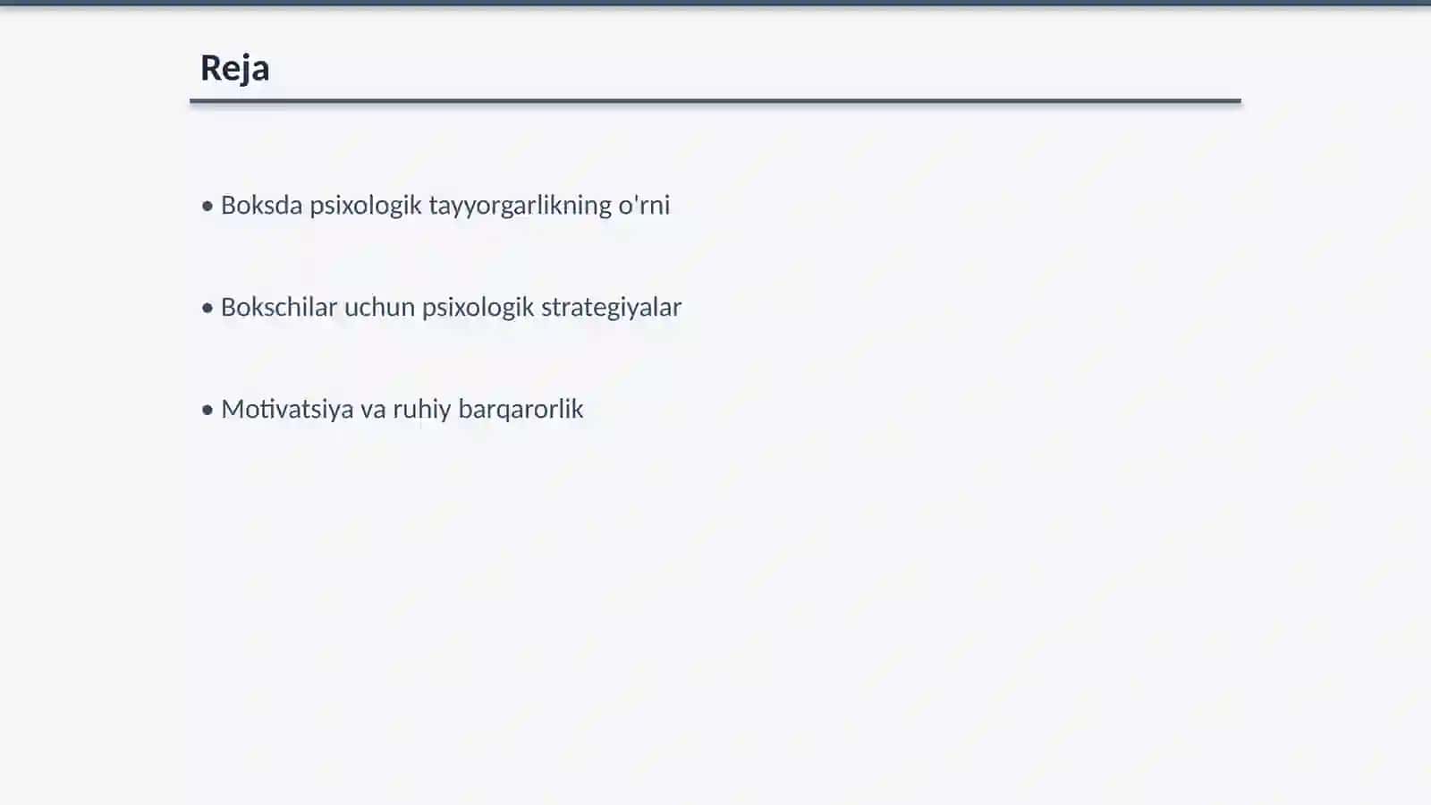 Boks bo'yicha psixologik tayyorgarlik to'g'risida tushuncha 2