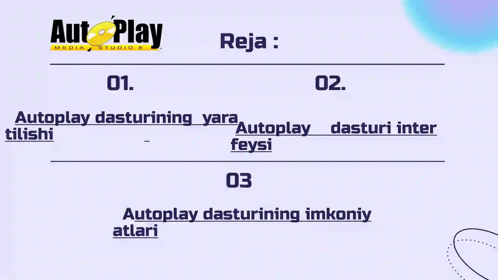 Autoplay dasturining yaratilishi 2