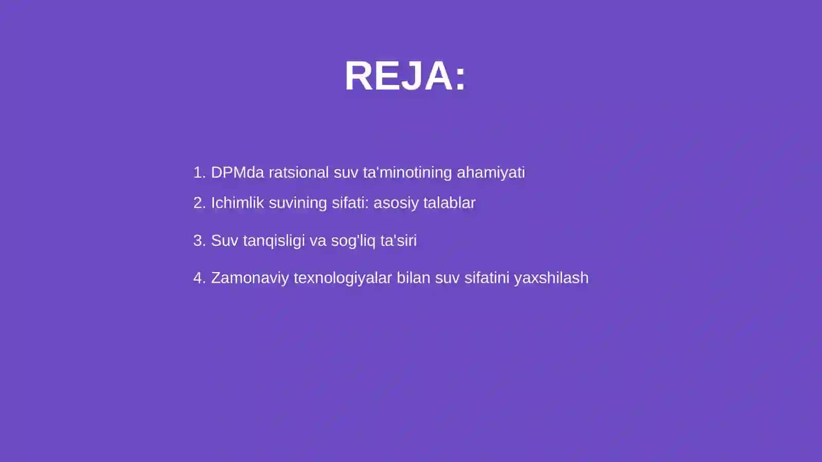 DPMda ratsional suv ta'minotining ahamiyati 2