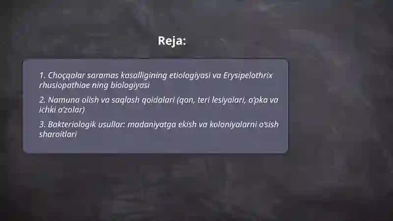 Choçqalar saramas kasalligining laboratoriya diagnostikasi 2