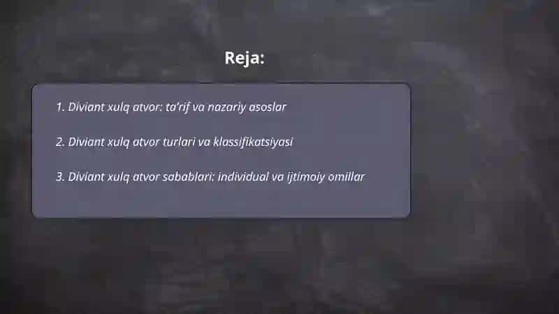 Diviant xulq atvor 2