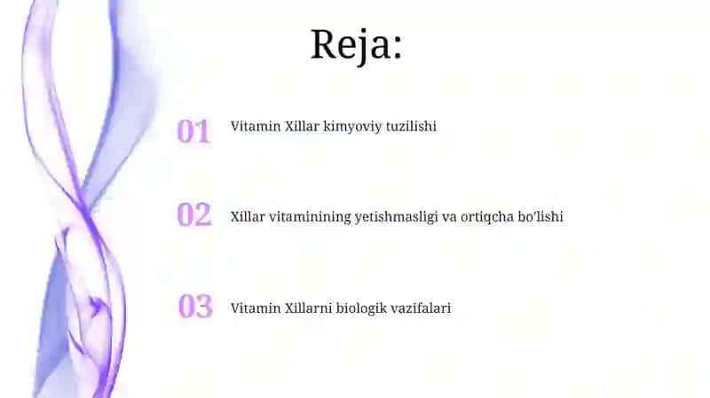 Vitamin Xillari, tuzilishi va ahamiyati 2