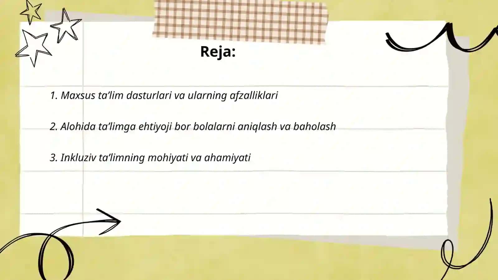 Alohida taʼlimga ehtiyoji bor bolalar taʼlim-tarbiyasini tashkil qilish masalalari 2