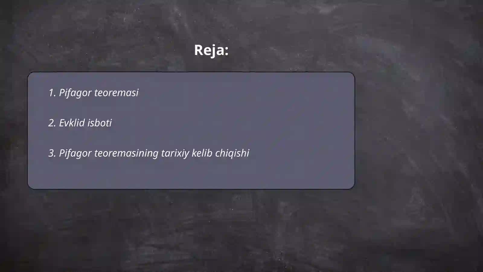 Pifagor toremasi va uning turli isbotlari 2