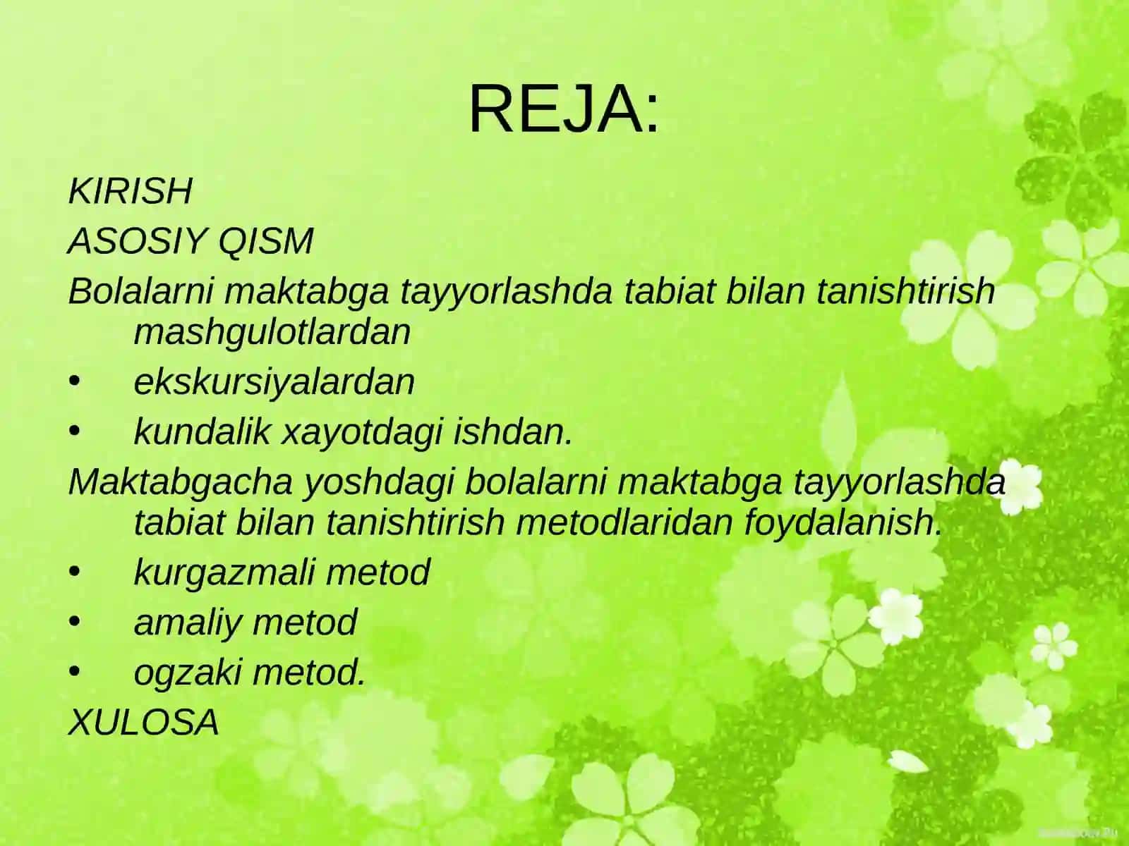 Bolalarda tabiat bilan tanishtirishda sayrni to'g'ri tashkil etish 2