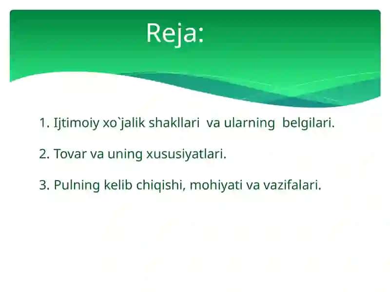 Ijtimoiy xo`jalik shakllari vaularningbelgilari 2