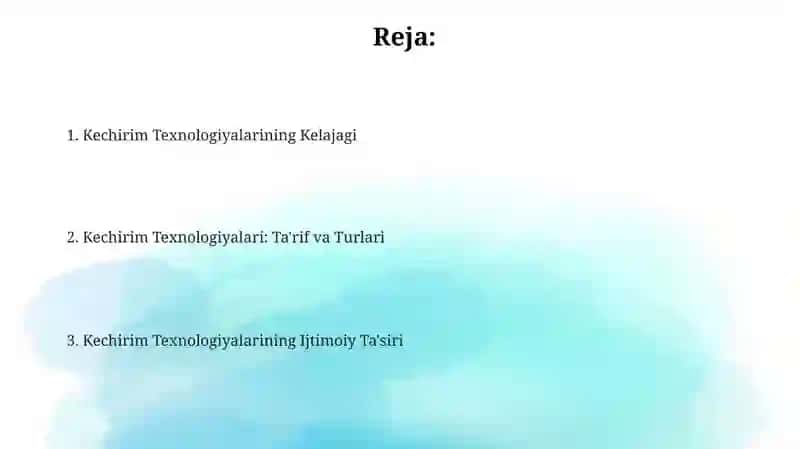 Kechirim Texnologiyalari 2