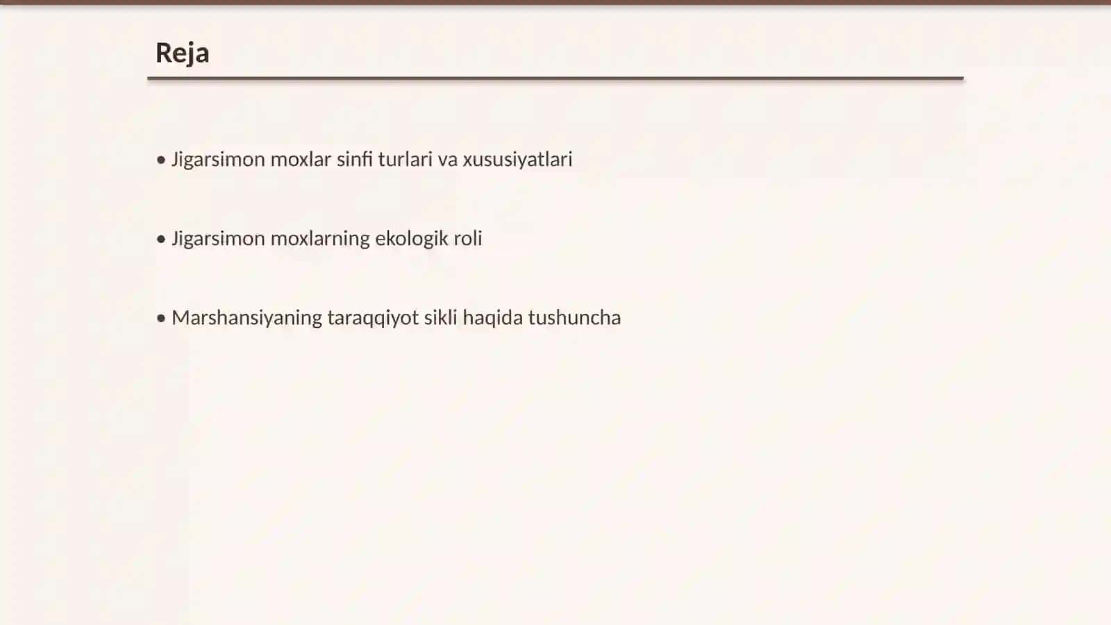 Jigarsimon moxlar sinfi, asosiy belgilari, marshansiyaning taraqqiyot sikli 2
