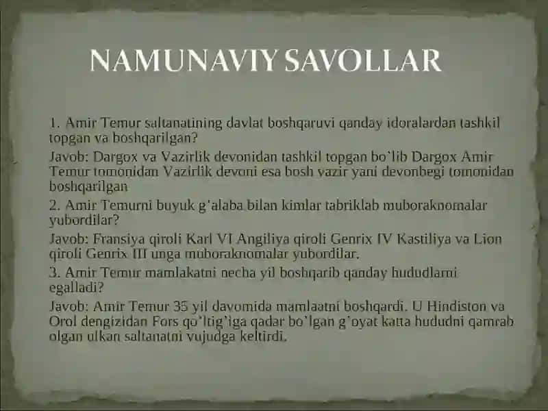 Amir Temur markazlashgan davlat asoschisi 2