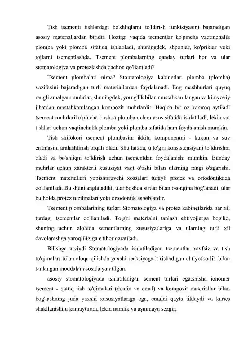 SEMENT PLOMBA ASOSLARI 2