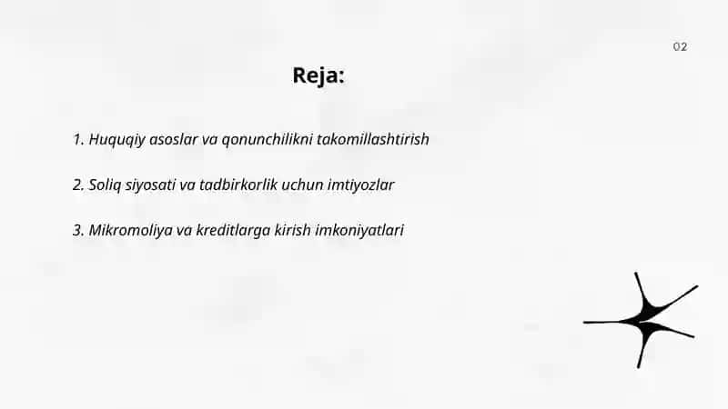 O‘zbekistonda tadbirkorlikni rivojlantirish istiqbollari by Muxtorov Muhammadjon 2