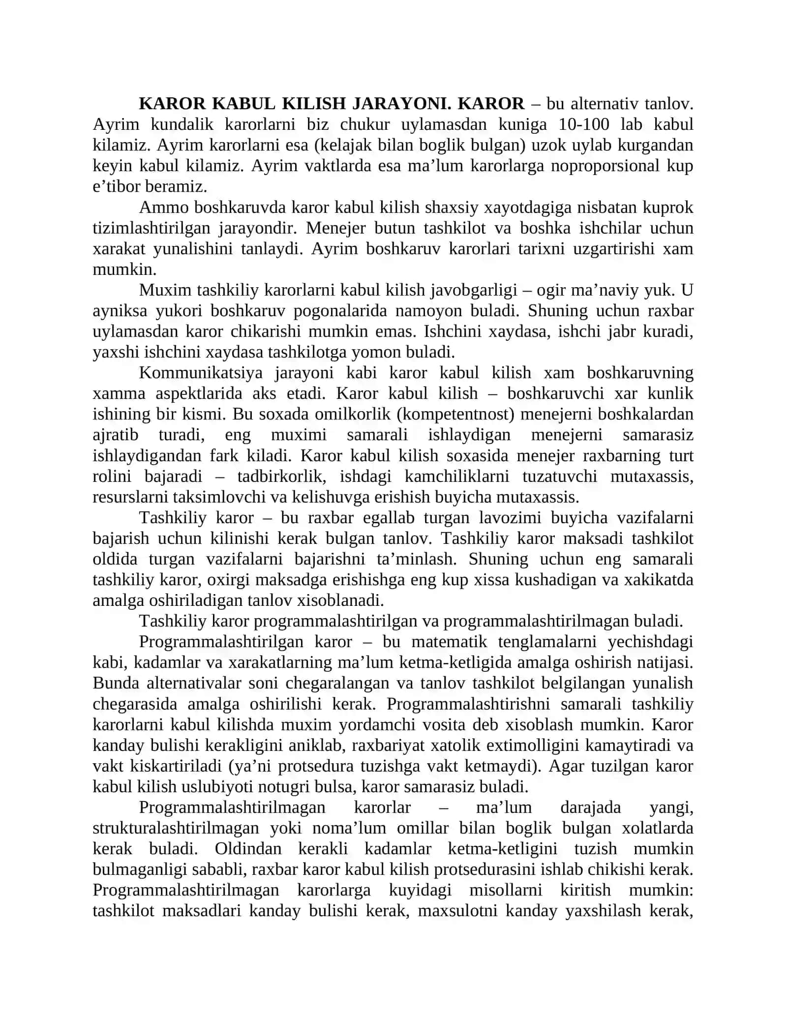 Карор кабул килиш жарайони 2