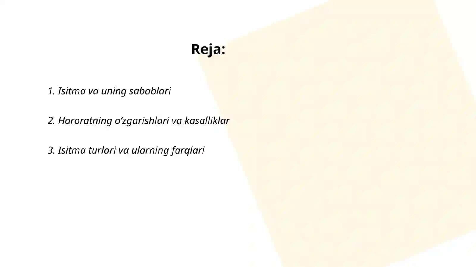 Isitma va haroratning o‘zgarishlari 2