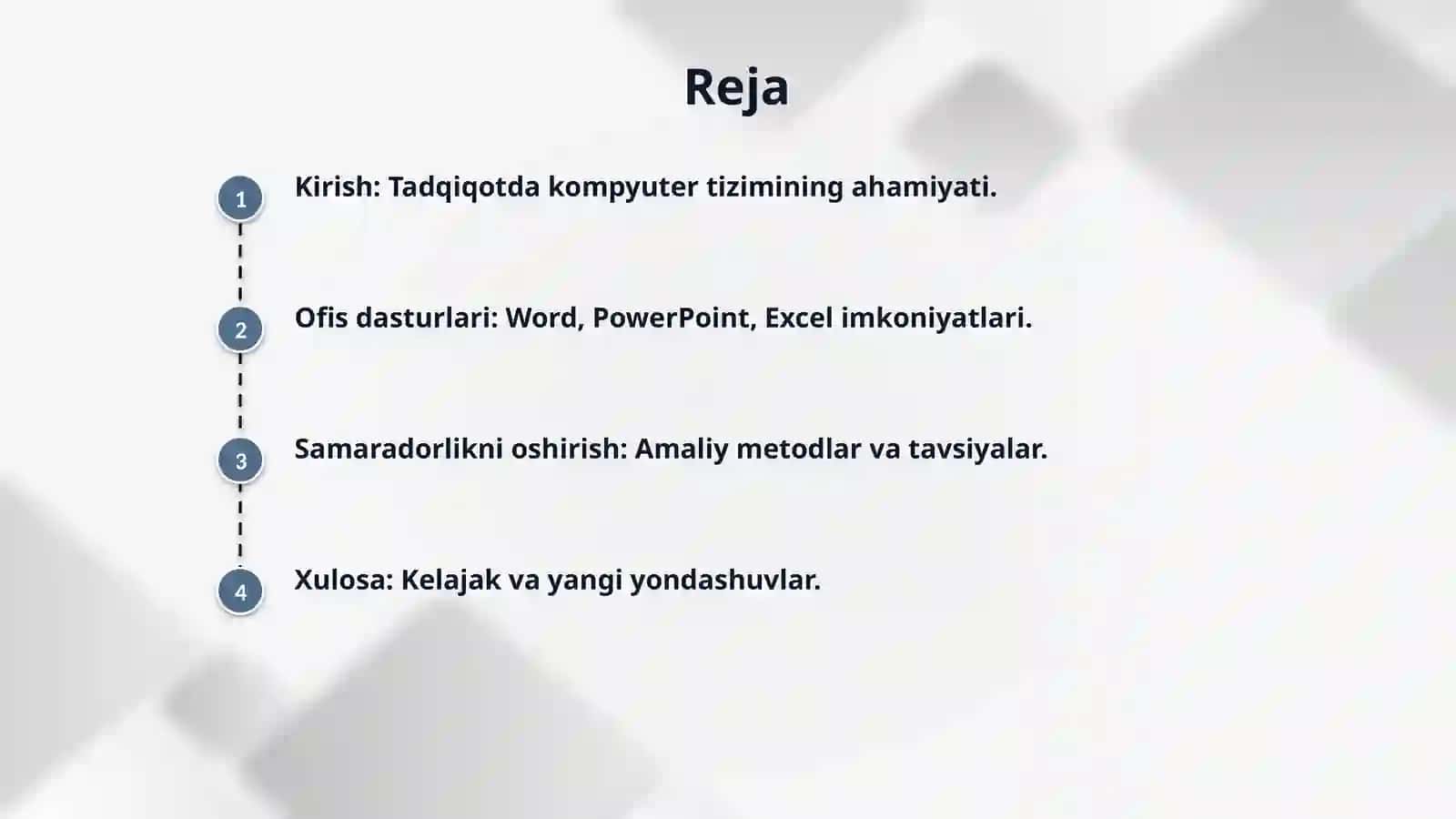 Kompyuter tizimi. Kompyuter muharrirlari(Word, Power Point, Excel va.b)dan tadqiqotda unumli foydalanish. 2