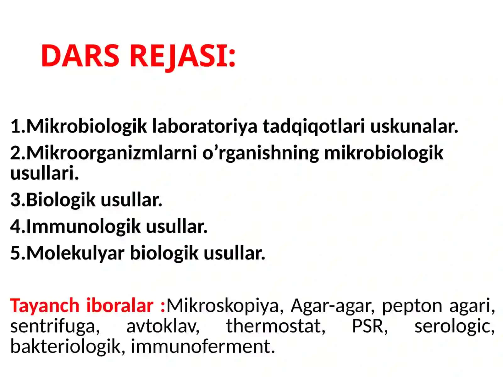 MIKROBIOLOGIYANING TADQIQOT METODLARI 2
