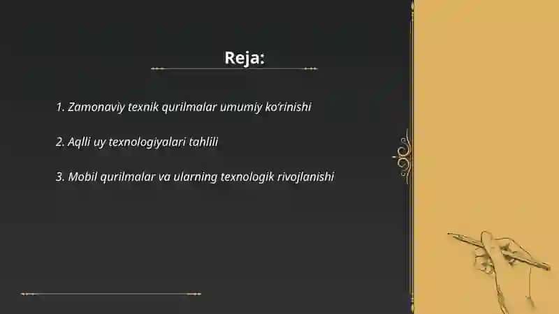 Zamonaviy texnik qurilmalar tahlili 2