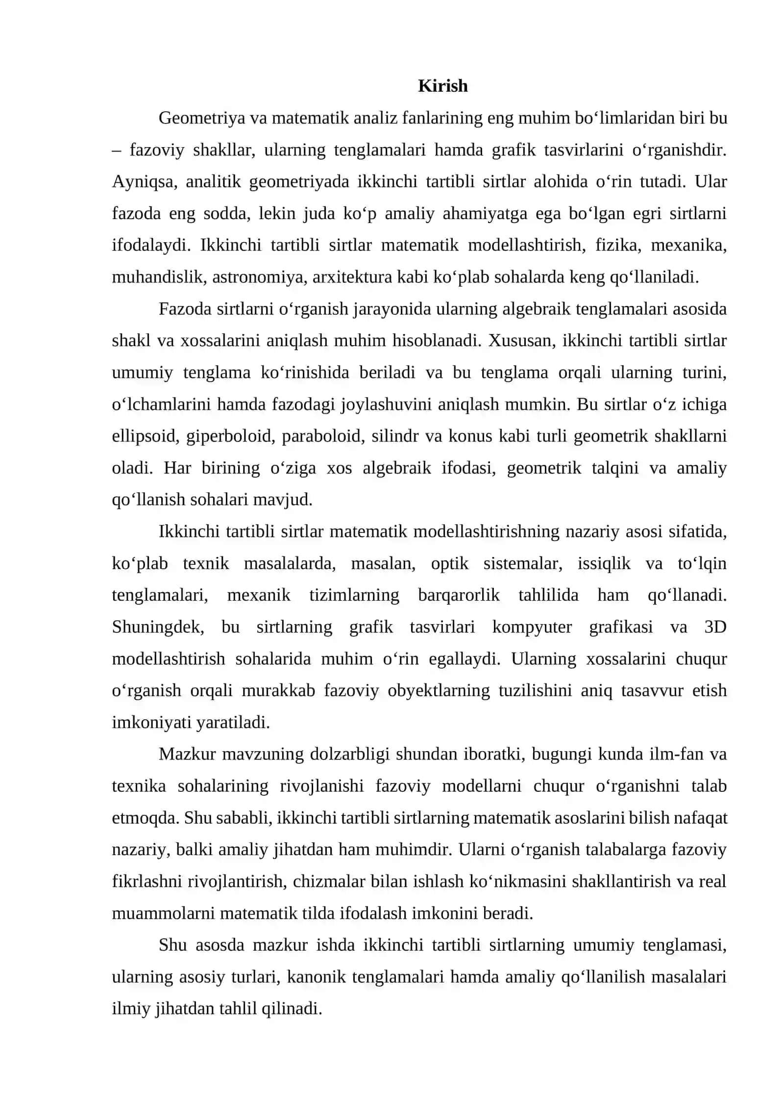Ikkinchi tartibli sirtlar integrallari mavzusida tayyor mustaqil ta'lim 2