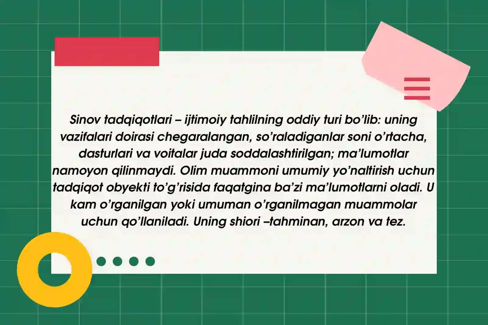 Sotsiologik tadqiqot usullarining qisqacha xususiyatlari 2