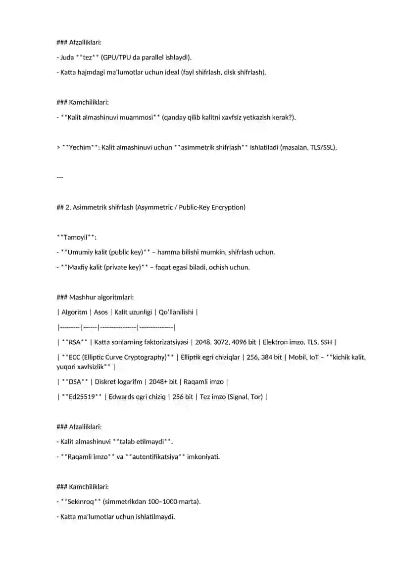 Shifrlash usullari 2