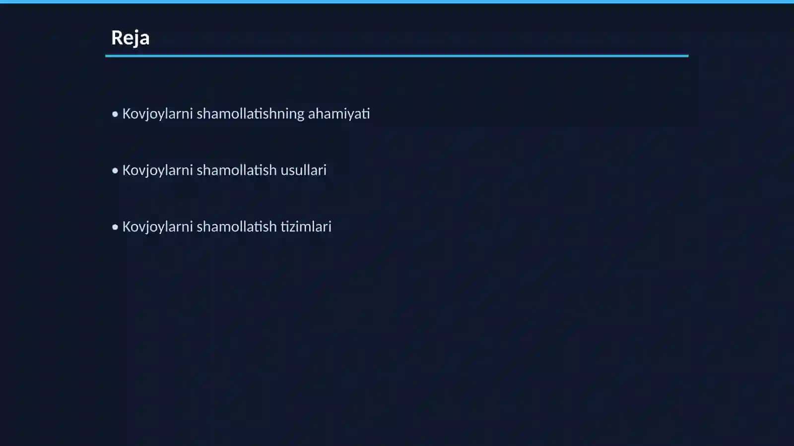 Kovjoylarni shamollatish 2