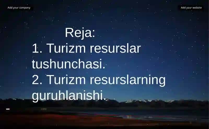 Turistikresurslarningturlari 2